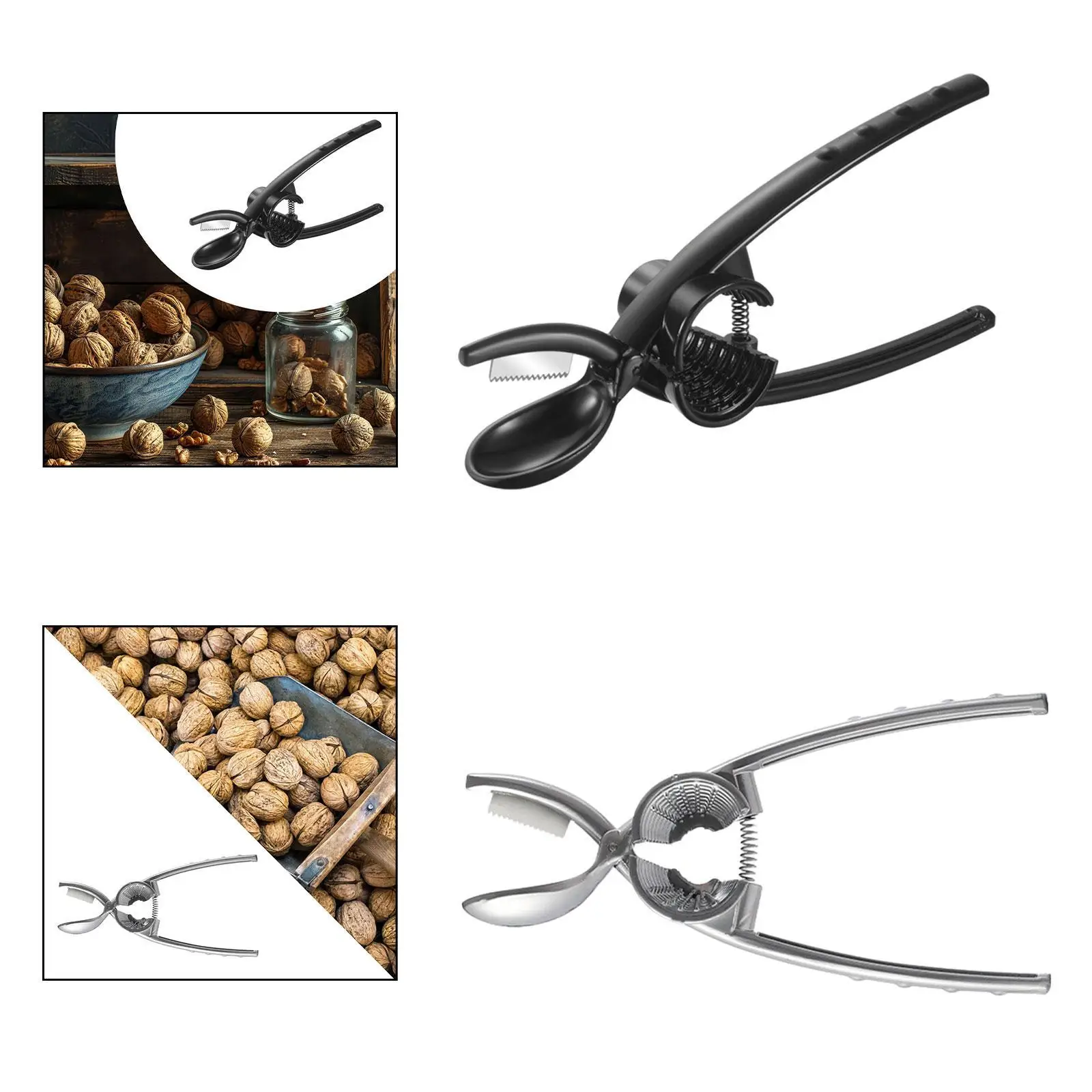 2 in 1 Nut Cracker Walnut Nut Opener Plier for Roasting Pistachio Almonds