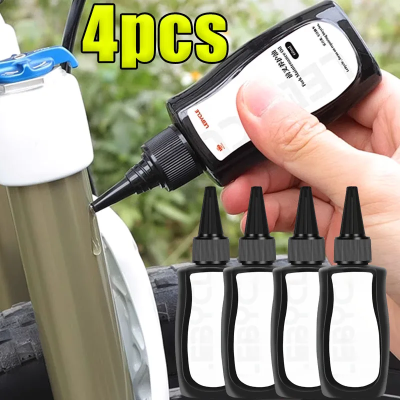 4pcs Bicycle Grease Bike Front Fork Shock Absorber Oil Front And Rear Shock Absorber Silicone Oil Lubricating Oil Maintenance