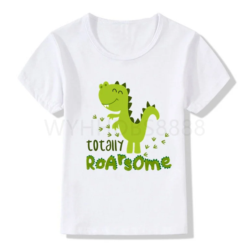 

T-shirt Boys/Girls Cartoon Dinosaur Print T Shirt Kids Cute Birthday Gift Clothes Baby Dino Cartoon Tshirts Birthday Gift