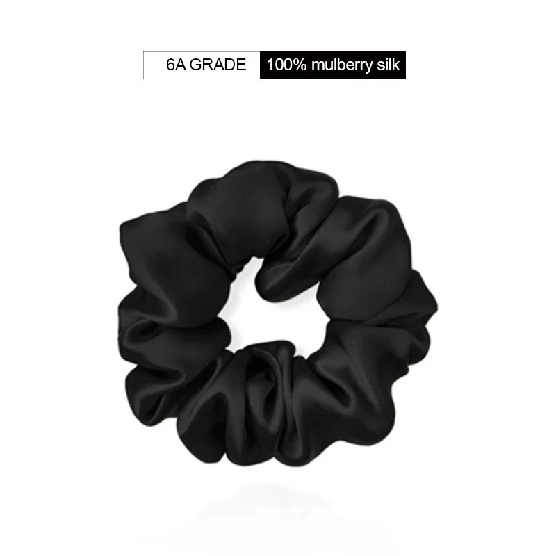 Wholesale 4CM Pure Silk Scrunchie,19 Momme 6A Grade Silk Fiber With OEKO-TEX