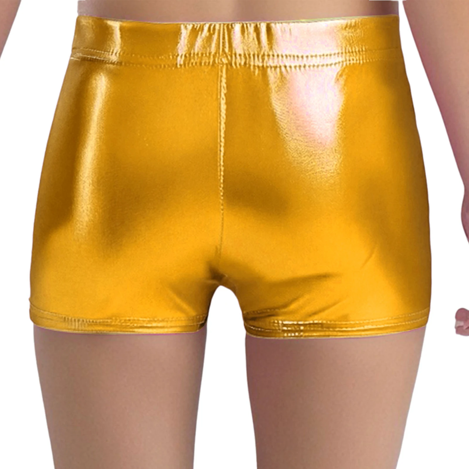 Kids Girls Boys Hip Hop Jazz Dance Shorts Metallic Shiny Elastic Waistband Boxer Shorts Athletic Bottoms Stage Show Dancewear
