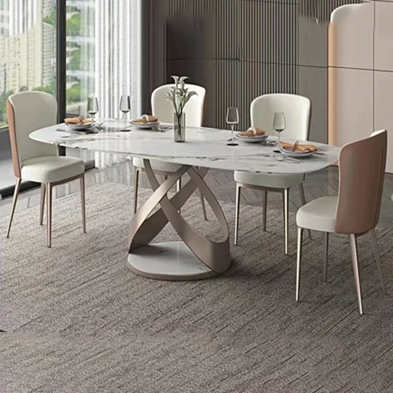 

Luxury Modern Dining Room Sets Marble High Design Tables Restaurant Complete Armable Tavolo Da Pranzo Kitchen Furniture
