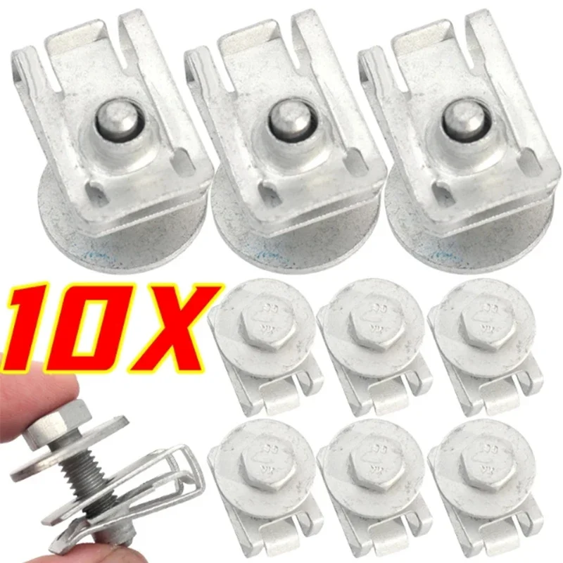 Car Body Bolts U-nut Clips 6mm Hole U-shaped Gaskets Cover Bumper Fender Liner Fastener Rivet Screws for Screws Engine 1-10Sets