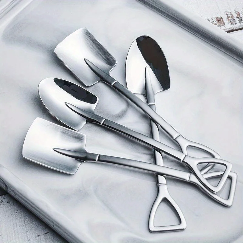 4pcs Creative Stainless Steel Home Vintage High end Dessert Watermelon Special Spoon