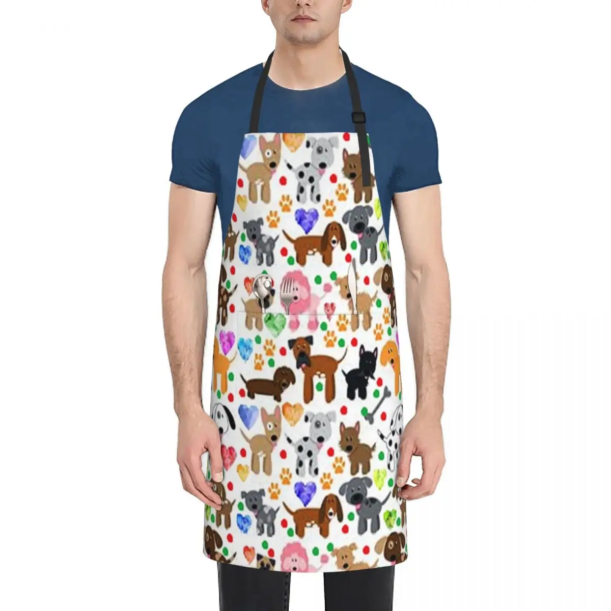 

Lovable dogs cute design Apron chefs painters Kitchen Apras Man Apron