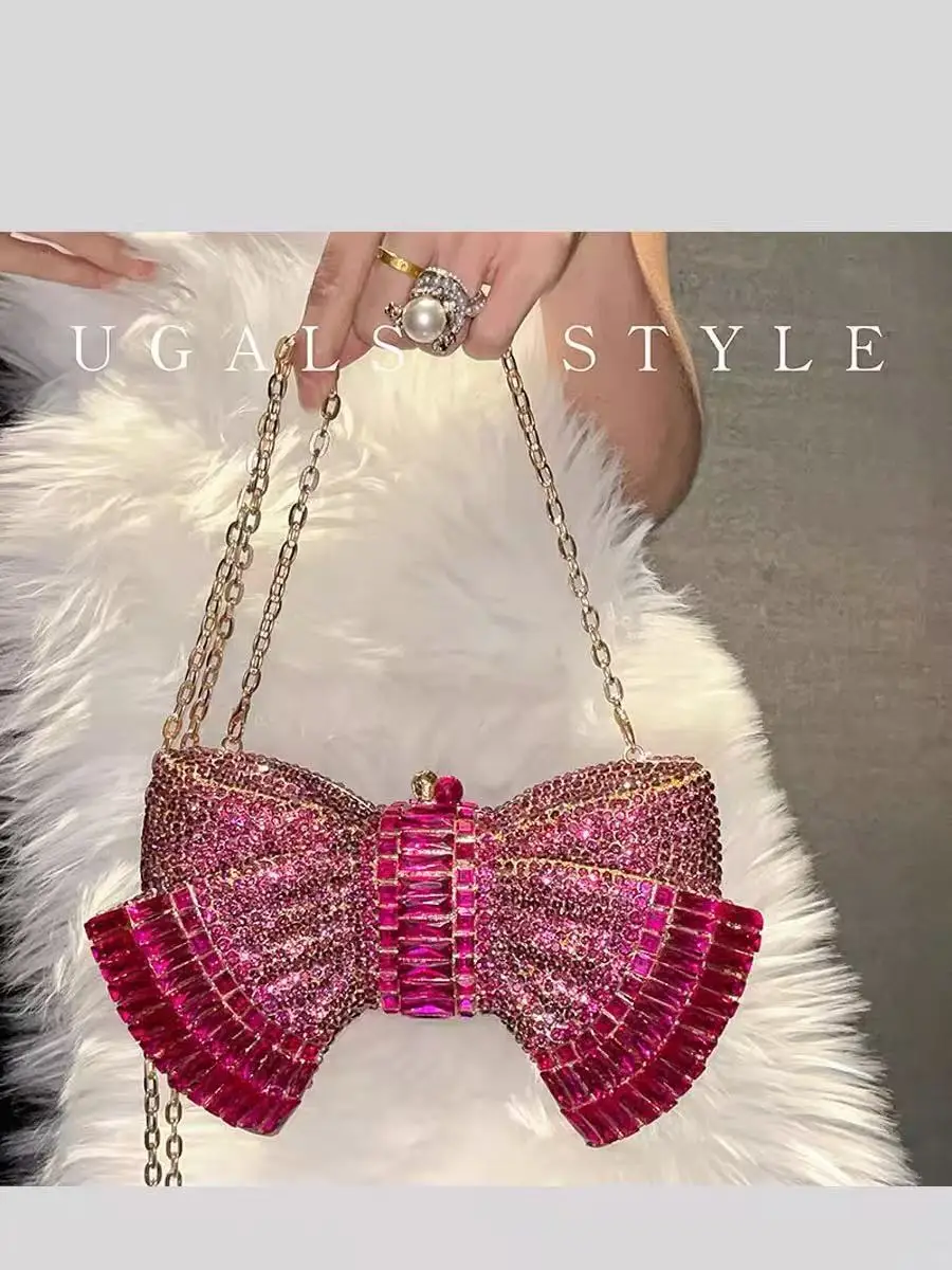 Crystal Rhinestones Evening Bag Women Handbag Luxury Glitter Shiny Diamond Banquet Bag Wedding Party Clutch Purse Shoulder Bag