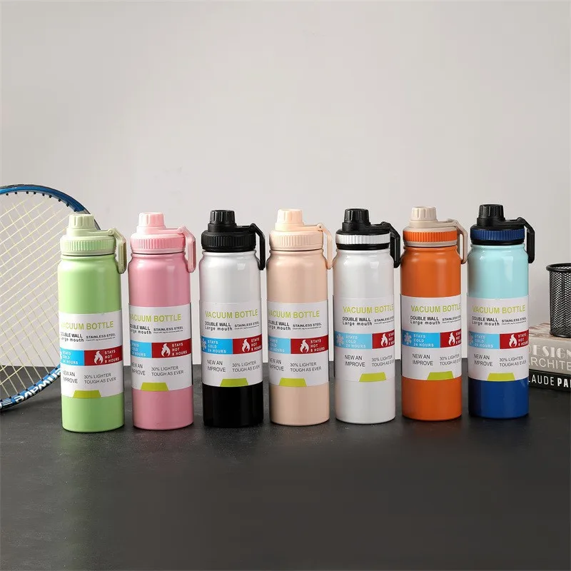 800ml Stainless Steel Space Kettle Thermos Cup Flask Large Capacity Portable Travel Car Water Cup Sports Kettle Water Bottle