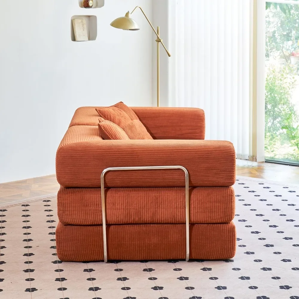 Sofa Kompresi - Tempat Tidur Sofa Lantai Konvertibel - dengan Sandaran Tangan Penopang Punggung Bantal - Tempat Tidur Sofa Lipat Nyaman Sofa Terkompresi