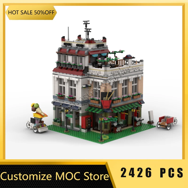 

2426 PCS MOC City Street Scene The Chinatown Office Building Block Model Children DIY Building Set Assembly Toys Christmas Gift
