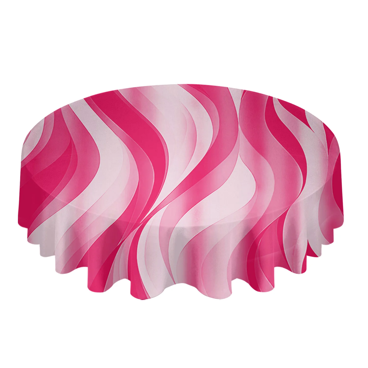 Abstract Gradient Distorted Magenta Waterproof Tablecloth Table Decoration Wedding Home Kitchen Dining Room Round Table Cover