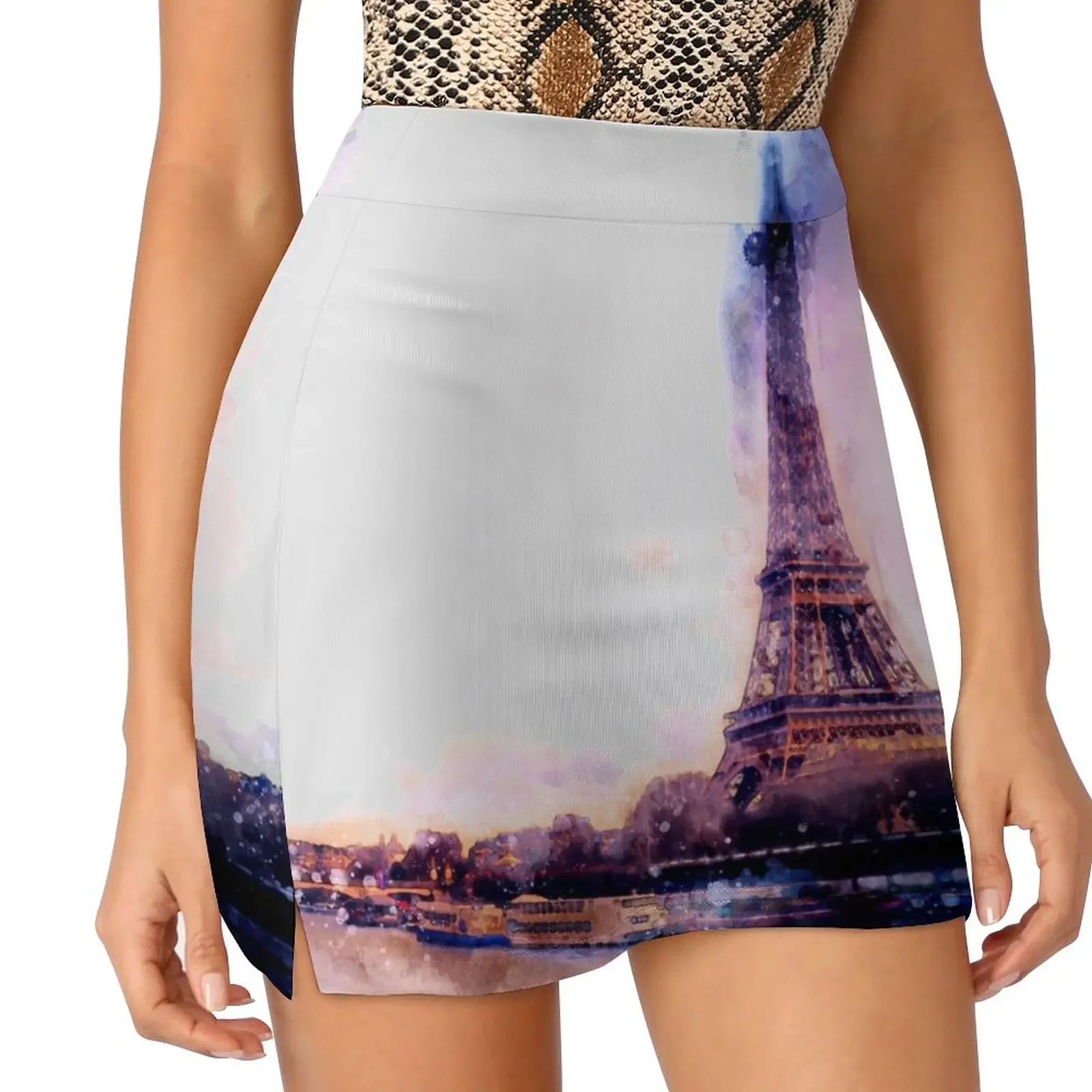 

Eiffel tower Paris painting Mini Skirt elegant skirts for women Women's dress 90s aesthetic sexy short mini skirts