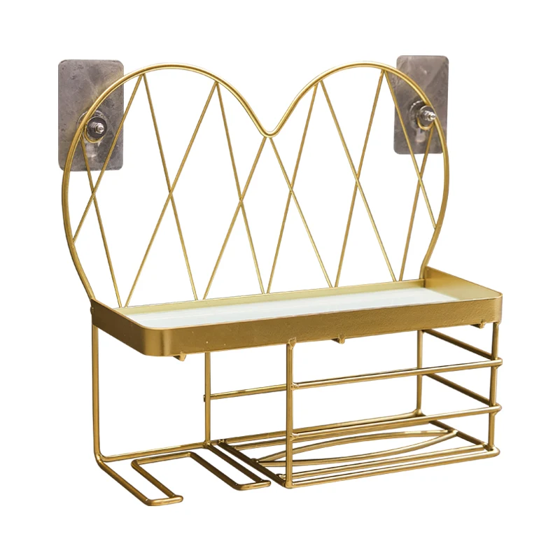 

No punching required bathroom decoration shelves wall mounted toilet paper towel storage vanity cosmetics rack