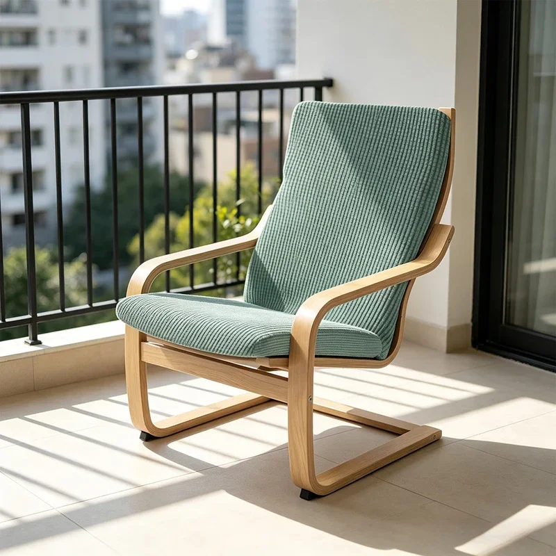 Elastic Stretch Jacquard Chair Slipcover, Non-Slip Recliner Chair Protector Cover with Wooden Armrest for Dining Office Lounge