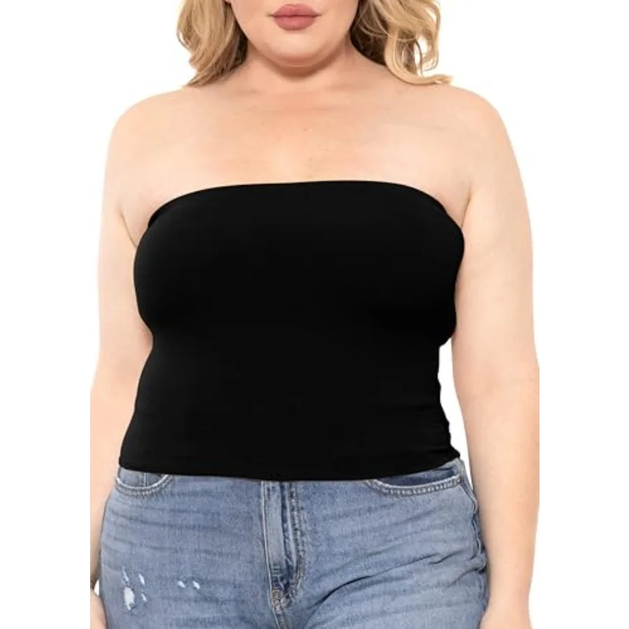 

STRETCH IS COMFORT Women's Regular and Plus Size Crop Tube Top Sizes Small
