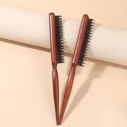 1pc Professional Salon Teasing Back Hair Brushes Boar Bristle Wood Slim Line Comb Hairbrush Extension Hairdressing Styling Tools