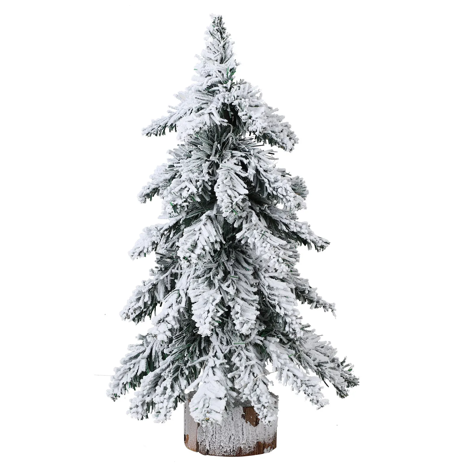 

45cm Artificial Xmas Tree PVC Simulation Mini Tabletop Decor White Snow Flocked Ornament White for Halloween Home Party Festive