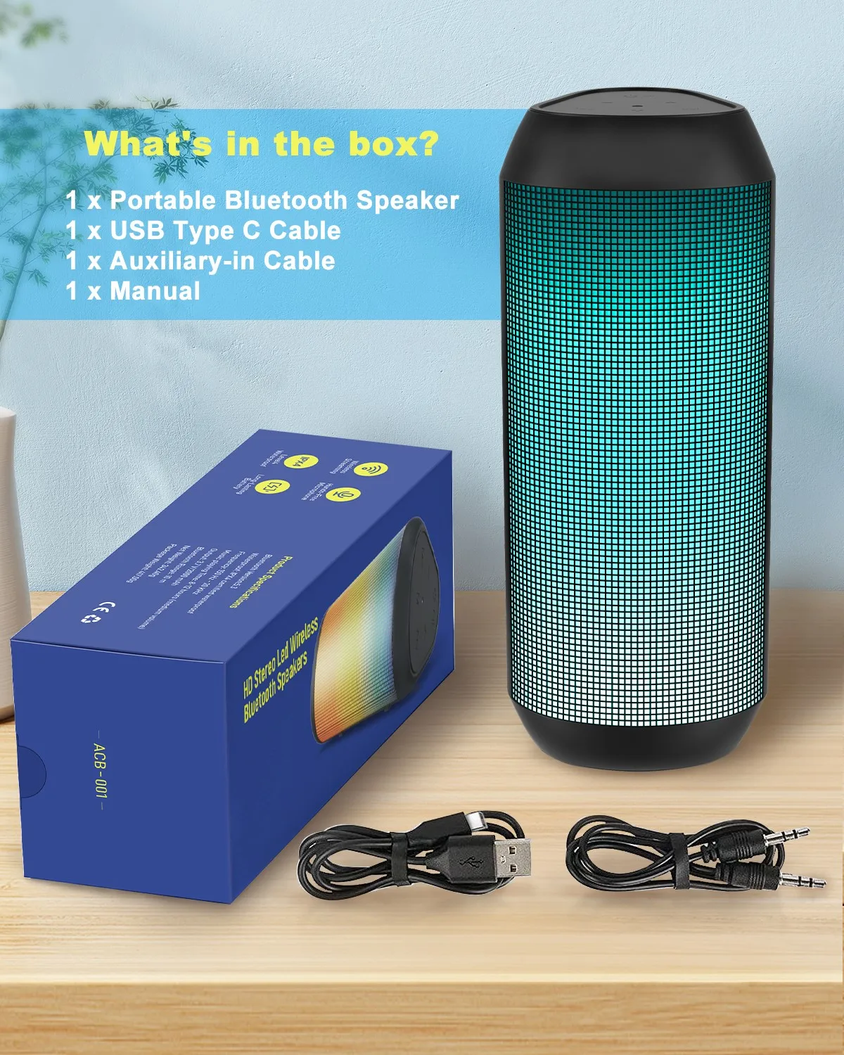 Wireless Bluetooth Portable Speaker/Bluetooth Speaker/ Surround Stereo/Lightweight/Waterproof/Outdoor Camping/