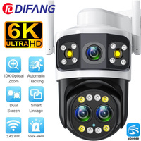 Outdoor 6K 8MP Three Lens 10X Zoom PTZ IP Camera AI Human Detection 4K 6MP Dual Screens WiFi Camera CCTV Security System Yoosee