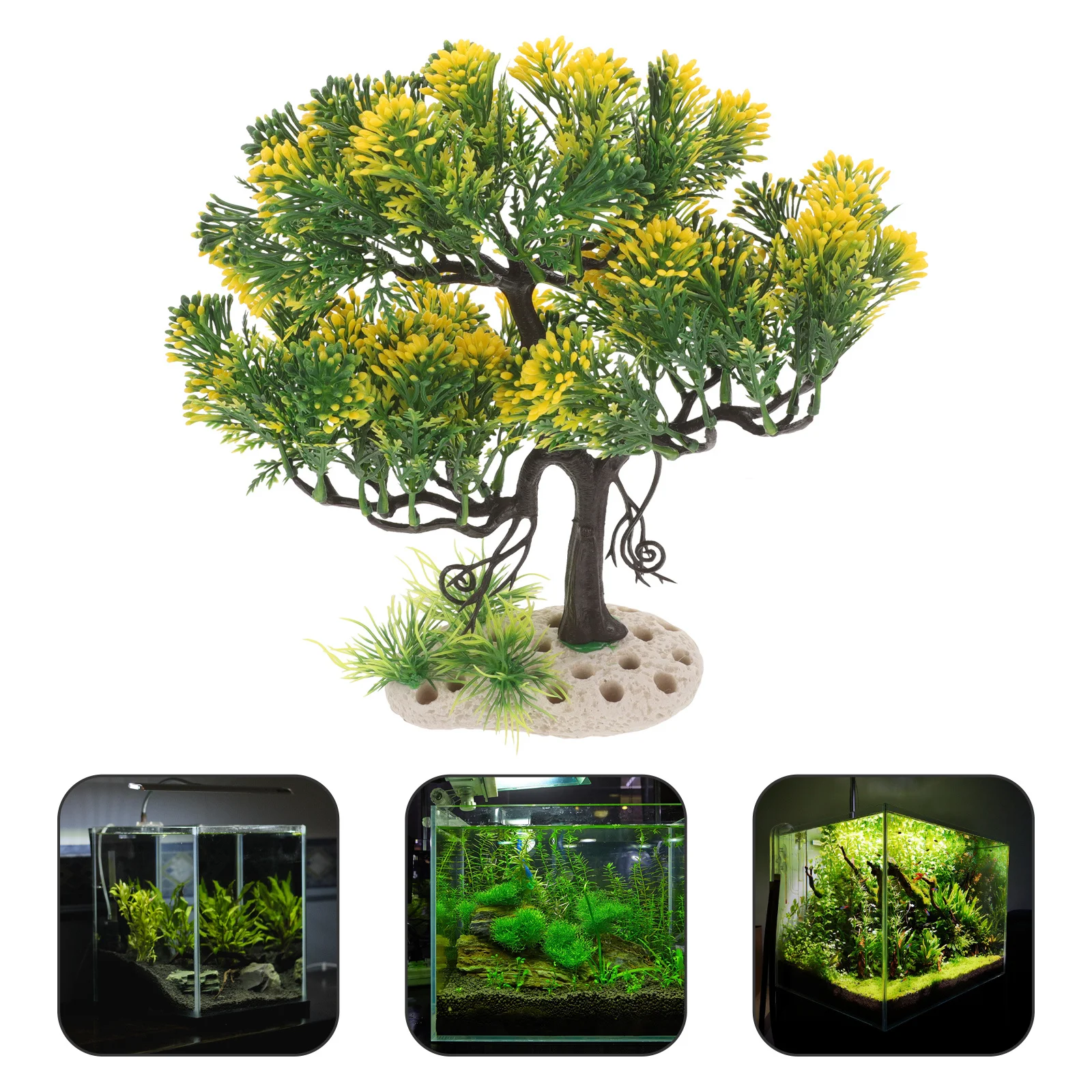 

Artificial Aquarium Tree Fish Tank Plastic Simulation Tree Decor Realistic Lifelike Fish Tank Decoration Aquatic Landscaping