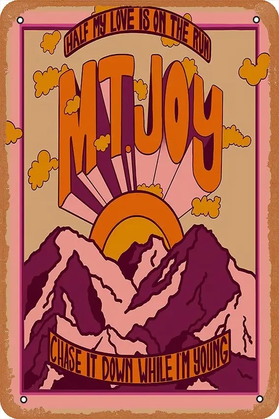 Mt. Joy Print Poster Retro Metal Tin Sign 8x12 Inch Home Bar Man Cave Vintage Wall Decor