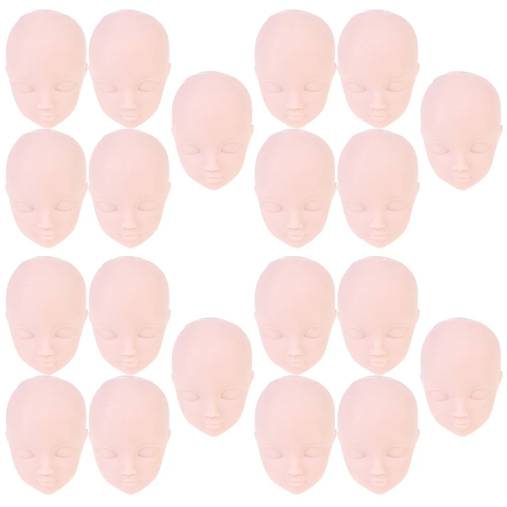 20pcs Plastic Small Heads For Diy Decoration Practice Makeup Tool Creative Heads Miniature Part Handmade Supplies