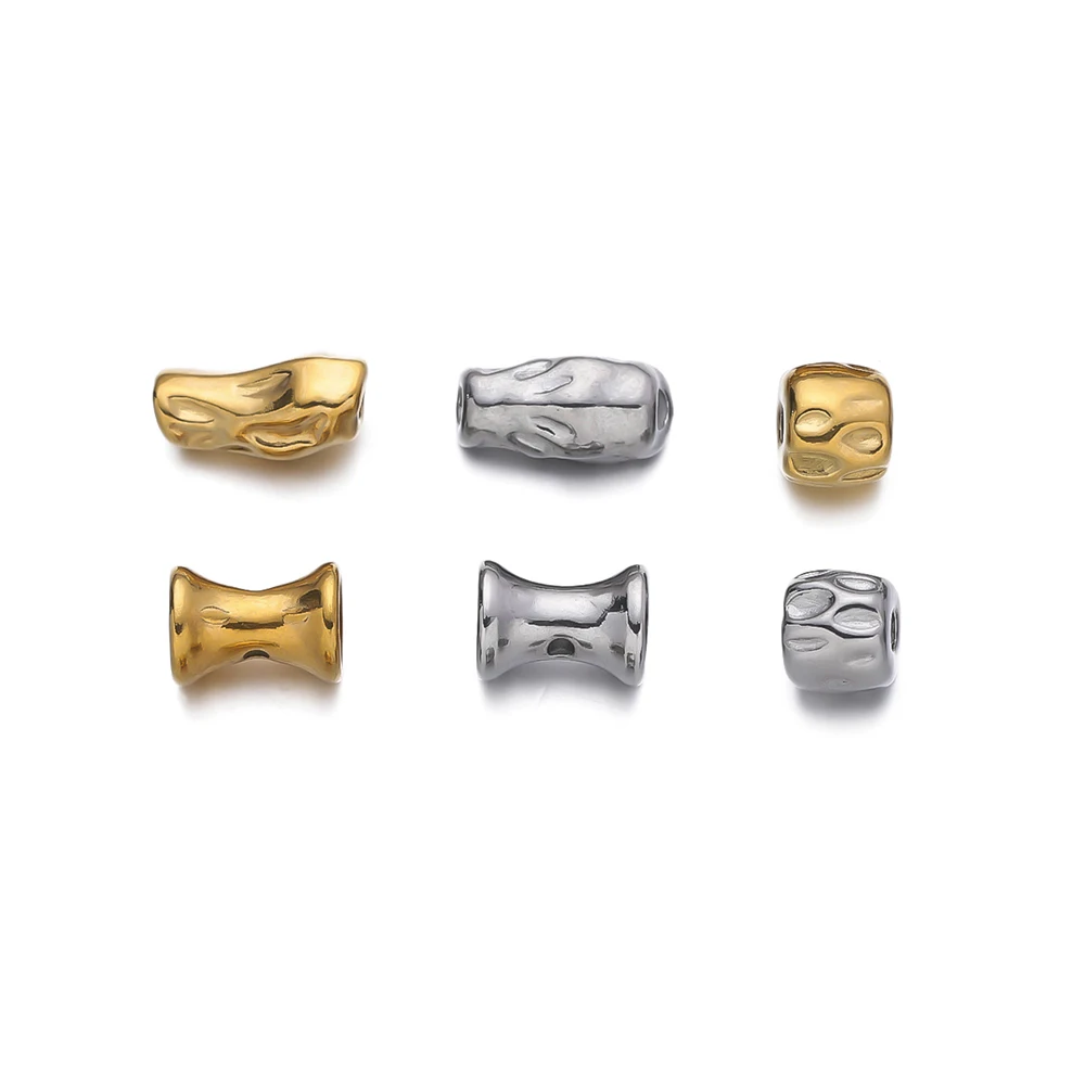 5/10 قطعة الفولاذ المقاوم للصدأ غير النظامية أنبوب خزر عازل الحفرة الكبيرة الخرز DIY بها بنفسك حساسة صنع المجوهرات سوار قلادة لوازم #5