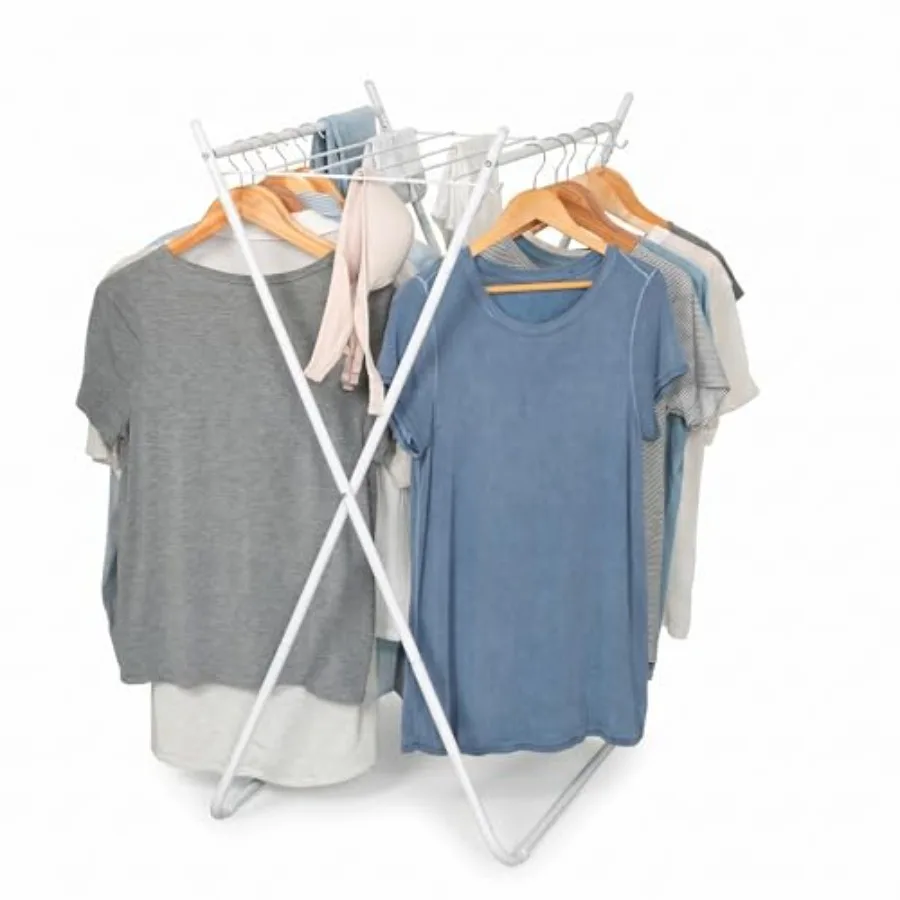 

Easy-Fold Collapsible Clothes Drying Rack, Sturdy Metal Laundry Rack Holds 40 lbs, Space-Saving Foldable Towel Rack for Indoor