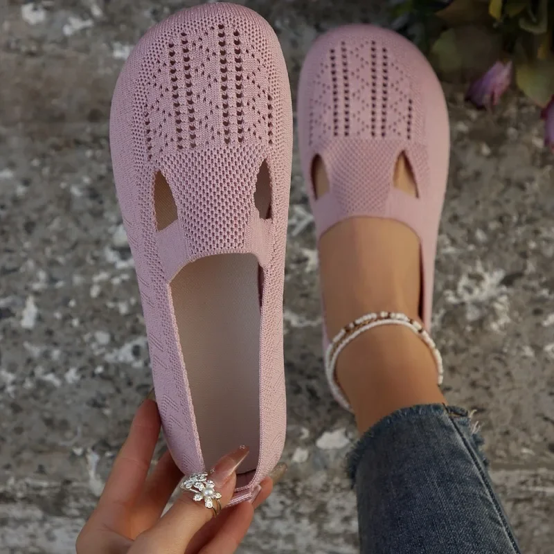 Ladies Shoes 2024 New Slip on Women Flats Autumn Round Toe Breathable Mesh Solid Solft Sole Light Casual Flat Comfortable Shoes