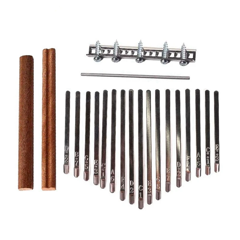 

6X 17Keys Kalimba DIY Kit Thum Piano Replacement Parts With Keys Bridge Tuning Hammer Kit Kalimba Accessories