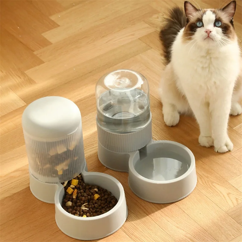 

Large Capacity Cat Feeder Automatic Cat Water Dispenser Cat Food Bowl Gravity Food Storage Container For Cats Dogs Pet Supplies