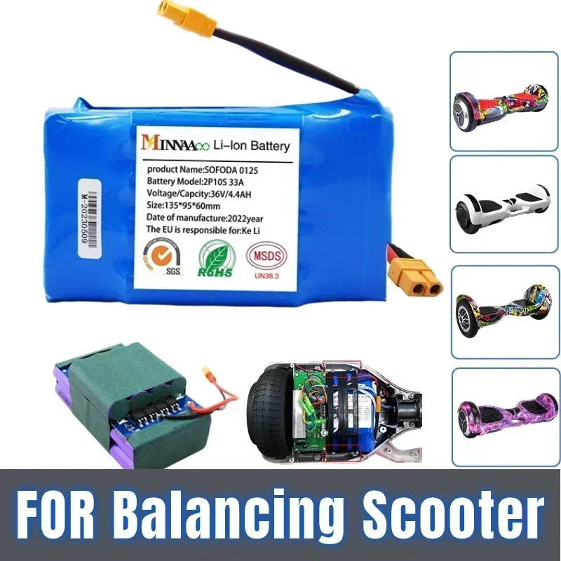 

Original 36v 4.4Ah Rechargeable Lithium Battery 10S2P 4400mAh 18650 Electric Self Balancing Scooter Hoverboard Batteries