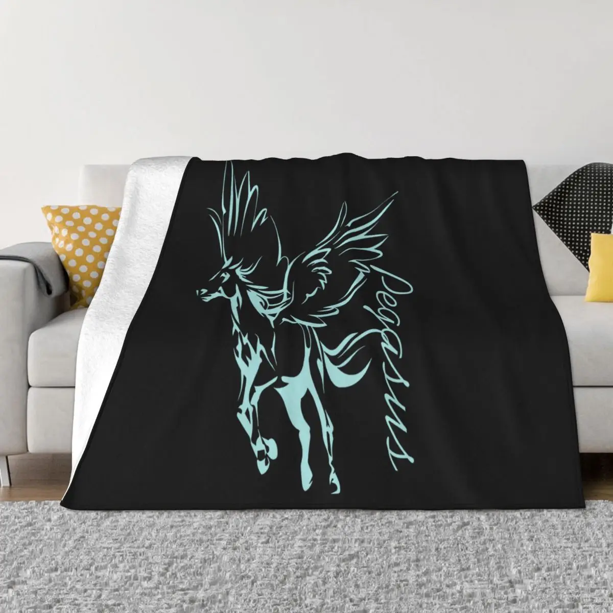 Pegasus Flying Horse Printing Boy Newest Pattern Oversize Style Hot Sell Cartoon Youth Popular Style Throw Blanket