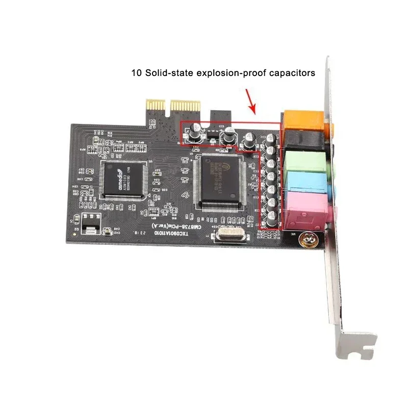 การ์ดเสียง PCIE 5.1 ช่อง CMI8738 ชิปเซ็ตเสียงดิจิตอลการ์ดเสียง PCI Express LOW PROFILE Bracket คอมพิวเตอร์เดสก์ท็อปส่วนประกอบ