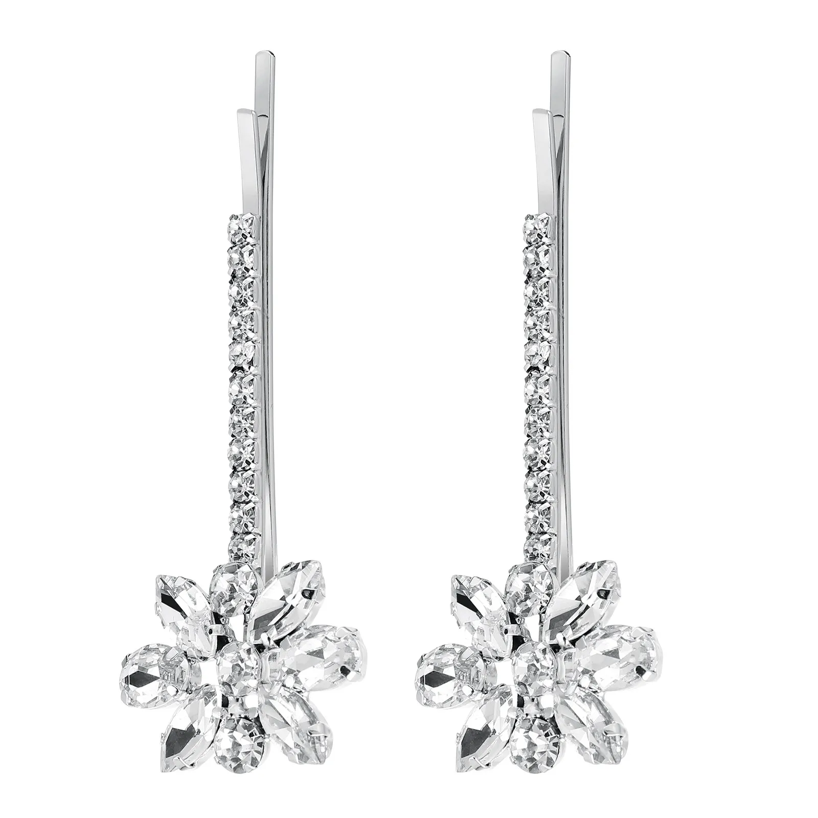 

1Pair Rhinestone Vintage Hair Clips Alloy Bobby Hairpin Sparkly Hair Accessories for Wedding Prom Bobby Hairpin