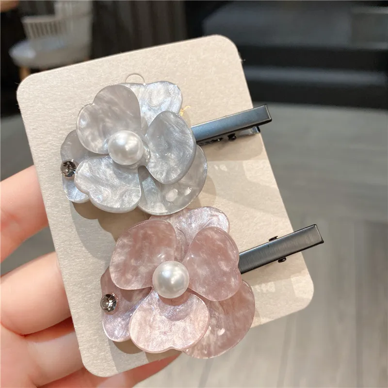 

Korean Hair Accessories Pearl Flower Hair Clip Elegant Side Trendy Women Luxury Alligator Clip