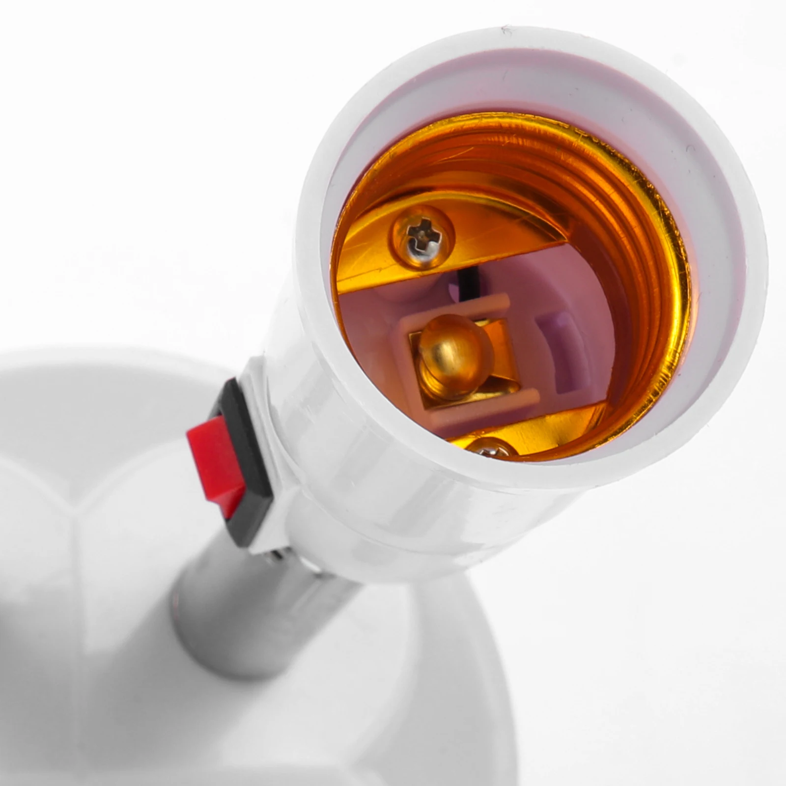 

E27 Lamp Socket Adapter Light Bulb Holder Splitter 360° Rotatable High Temp Resistance 200° Resistant Bpt Material