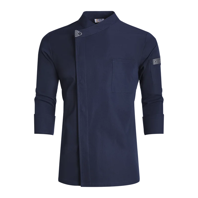 Chef Jacket Men Long Sleeve Kitchen Cook Shirt Restaurant Chef Coat Uniform Waiter Elastic Cotton Autumn Winter Bakery Work Wear