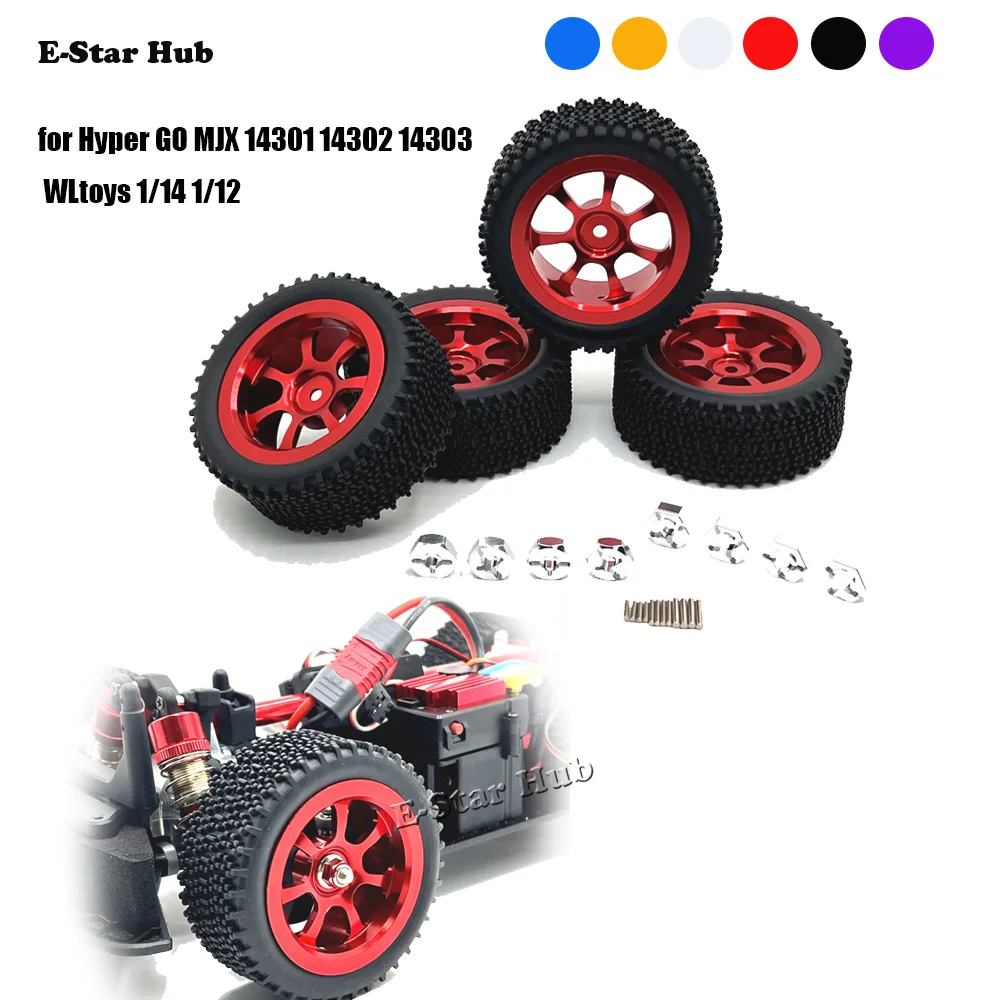 

4PCS Metal Wheels Upgrade Hub Rim for Hyper GO MJX 14301 14302 14303 WLtoys 1/14 1/12 Upgrade Parts Rc Model Crawler Car BUGGY