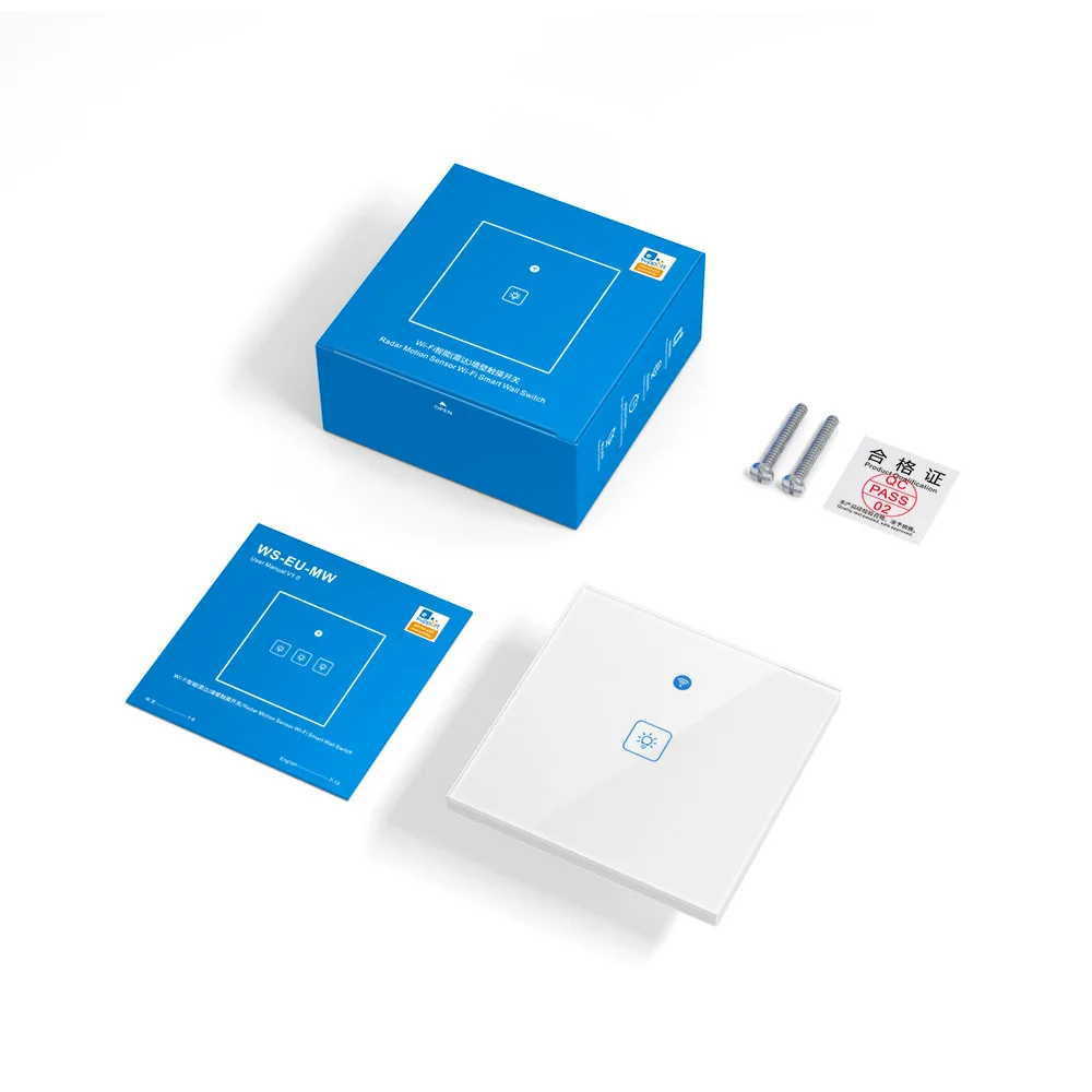 Ewelink WiFi المنزل الذكي الموقت التبديل لوحة زجاجية الرادار مراقبة عن بعد اليكسا التحكم الصوتي الذكية الجدار اللمس التبديل
