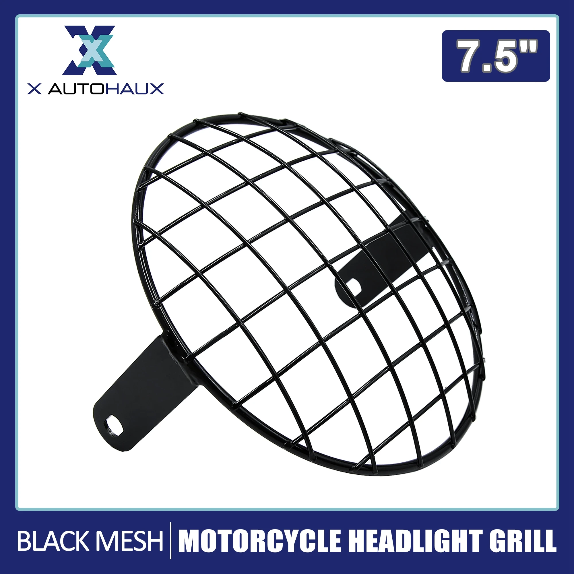 

Uxcell 7.8inch Black Metal Headlight Mesh Grill Motorcycle Headlamp Grid Cover for Harley Headlight Net Cover Motorcycle Parts