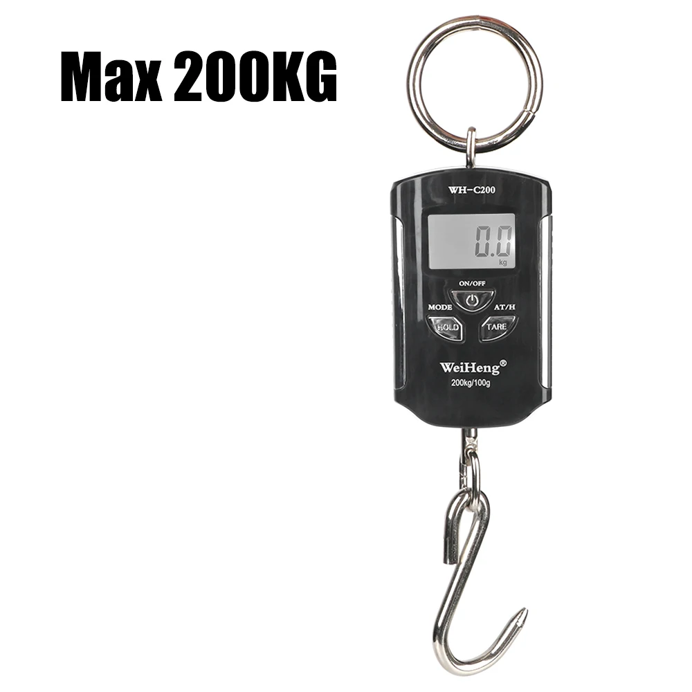 Backlight Hanging Hook Scales Weight  200kg/100g Heavy Duty Fishing Travel Crane Scale Portable Electronic Weighing Scale