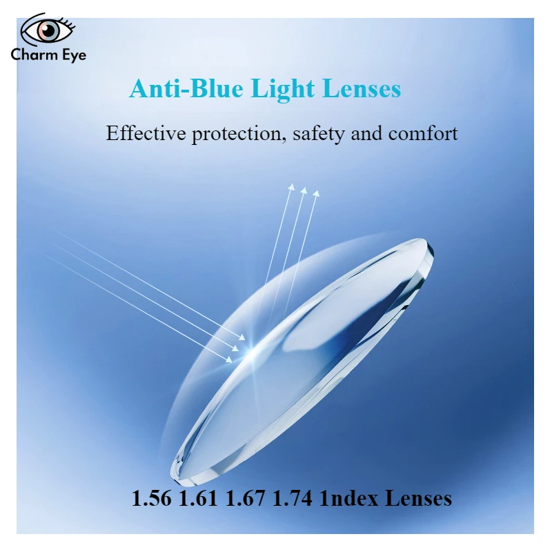 

1.56 1.61 1.67 Anti Blue Light Prescription Poly Styrene Resin Aspheric Glasses Lens Myopia Hyperopia Reading Lenses