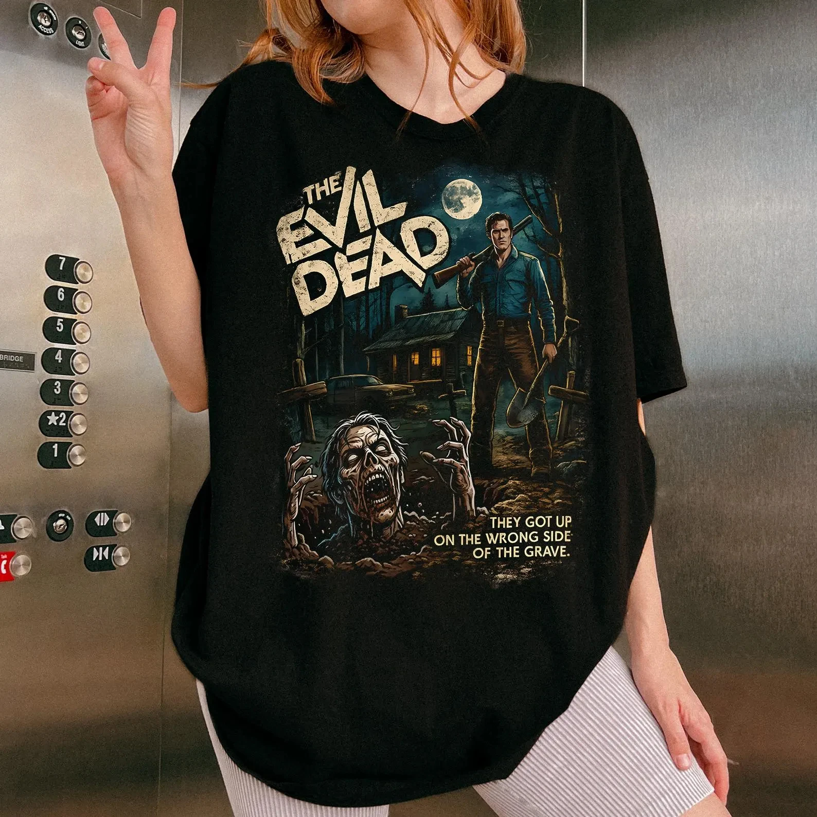 Evil Dead Graphic Tee, Distresse Horror Movie Shirt 80s Vintage Scary Film, Comfort Color, 80's Horror Classic Retro 80s T-shirt