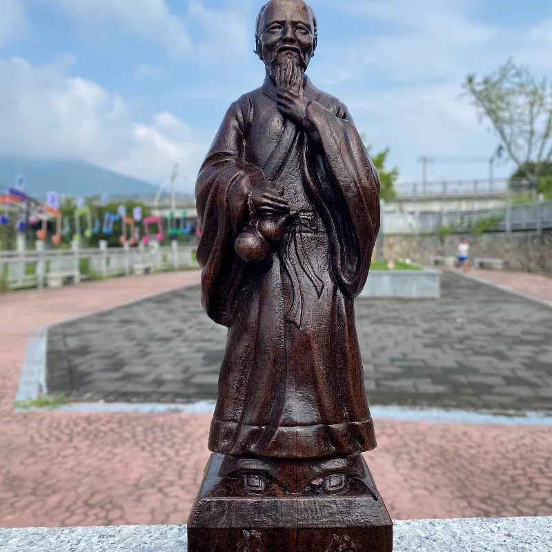 

Hand-Carved Agarwood Huatuo Statue - 10.6" Doctor Sculpture, Feng Shui Figurine, Home Decor, Hospital Gift