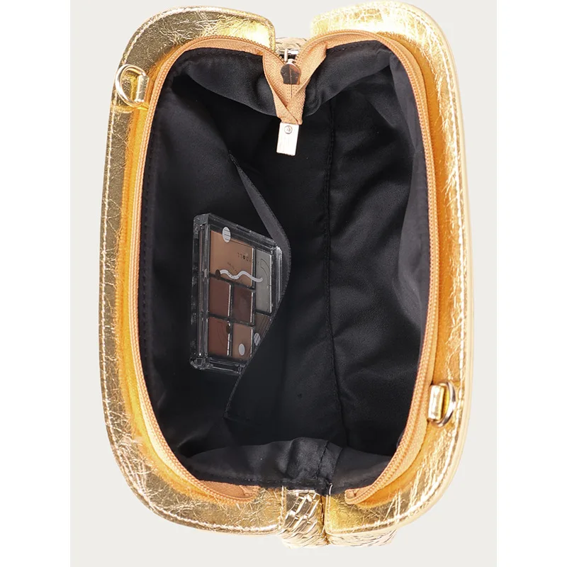 Creative Chain Pleated Woven Texture Bag Premium Color Zipper All-match Shoulder Messenger Bag