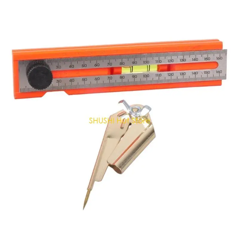 

Adjustable Multifunctional Ruler Woodworking Protractor Level Measure Tool With Depth Gauge Accessories D57B