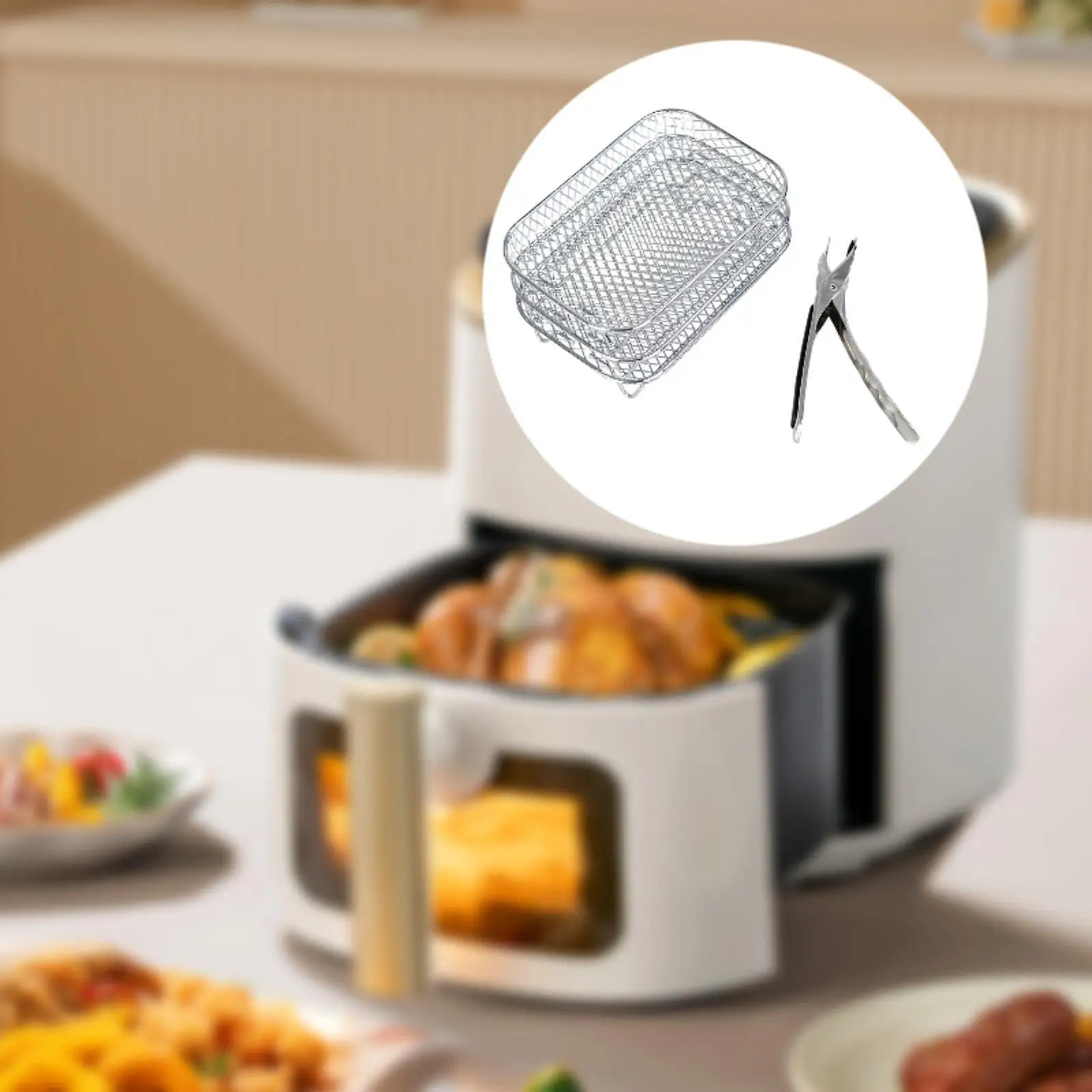 Rejilla para freidora de aire de Metal, 3 uds., con Clip, rejilla para tostadas para cocinar galletas de cocina