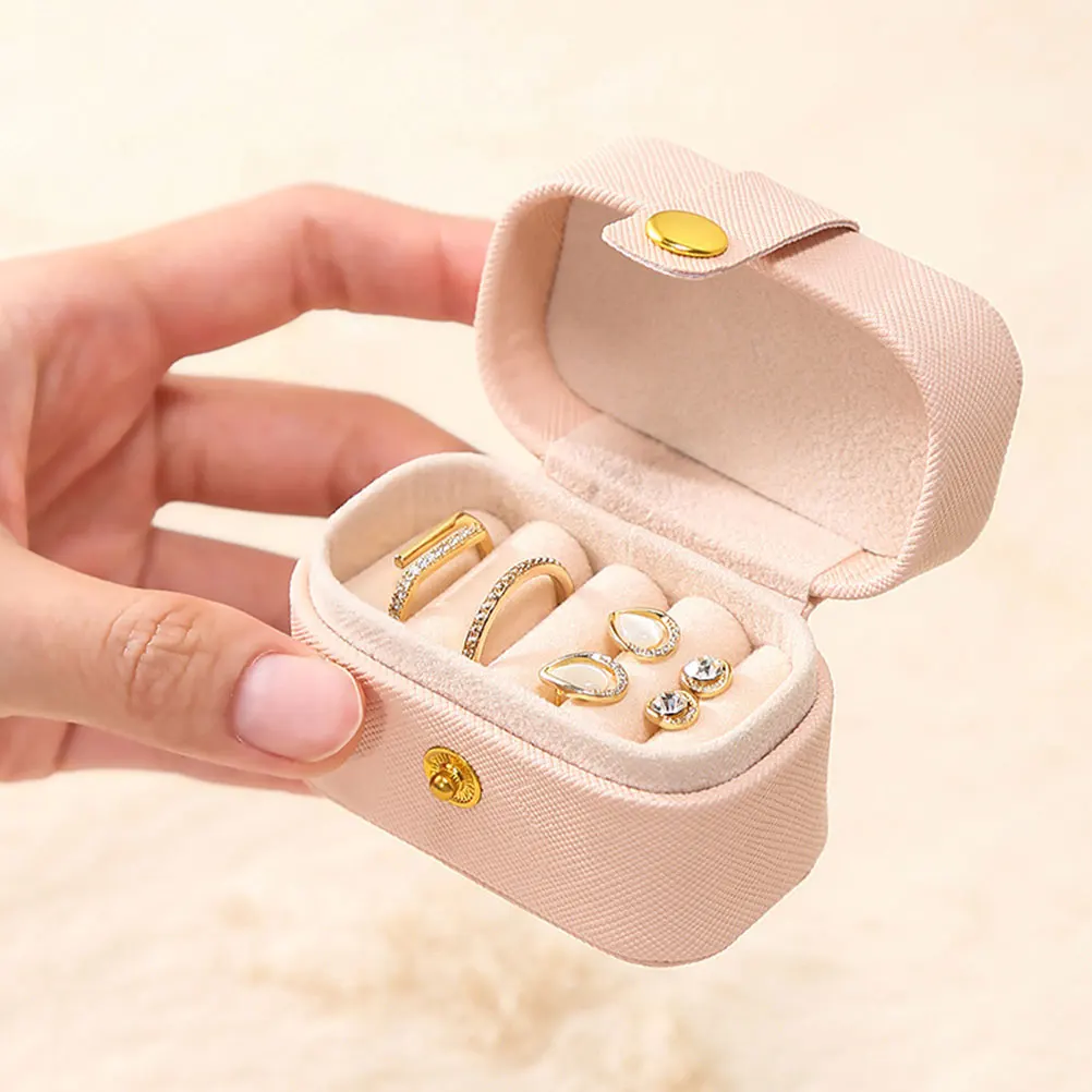 

Mini Jewelry Small Earrings Case ganizer Portable Portable Ring Box Ring Holder Lid Compact Outdoor Travel Storage Elegant
