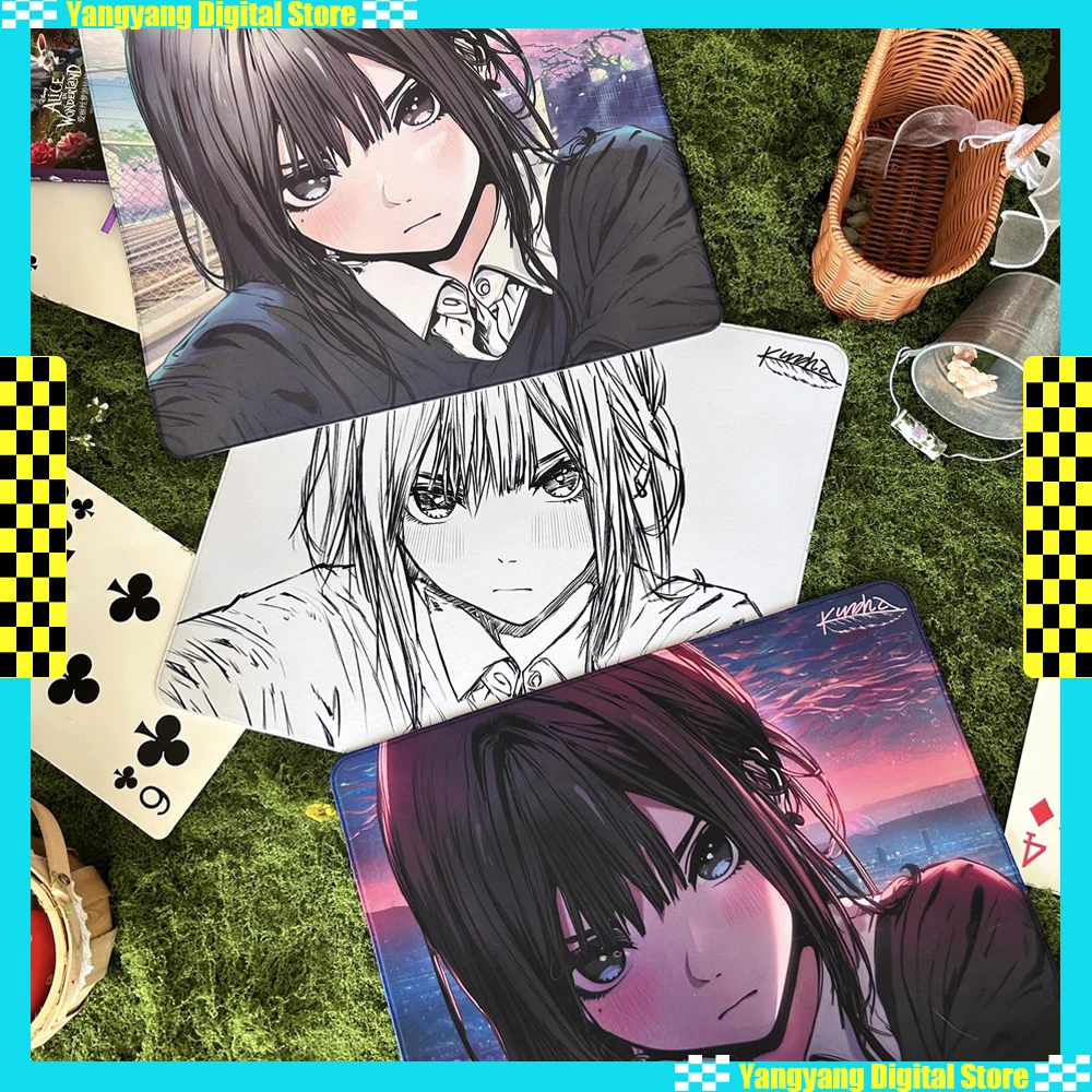 

Kuroha Buyu полиуретановый базовый клей с белым краем, нейтральный двумерный настольный коврик для мыши в стиле аниме, подарки, аксессуары