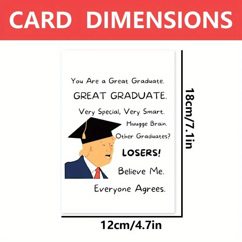 1pc, Trump Graduation card, Celebrating graduation cards, 2025 graduation cards, graduation gifts for friends and brothers